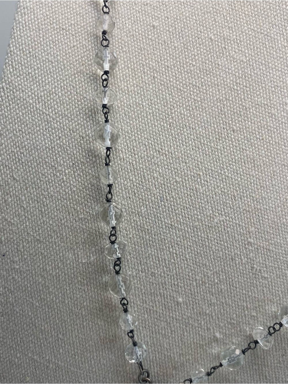 Retired Silpada 925 Sterling Glass/Crystal Drop Y-Necklace 35” - Picture 3 of 11